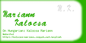 mariann kalocsa business card